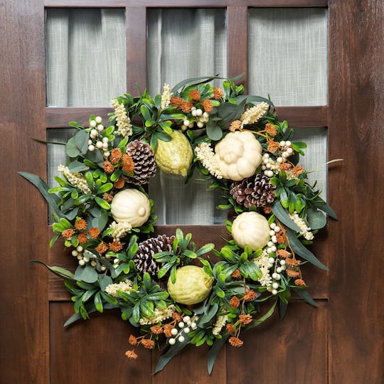 24" Gourds & Foliage Thanksgiving Wreath